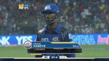 M7: MI vs KKR – Krunal Pandya Wicket