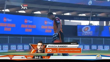 M17: MI vs SRH – Manish Pandey Wicket