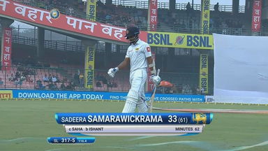 IND vs SL 2017, 3rd Test Day 3: Sadeera Samarawickrama Wicket