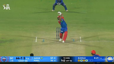 IPL 2025 M29: DC vs MI - Karun Nair Six
