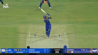 IPL 2025 M16: LSG vs MI - Naman Dhir Six