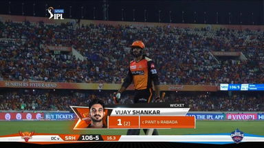 M30: SRH vs DC – Vijay Shankar Wicket