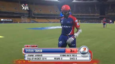 M2: CSK vs DD – Imran Tahir Wicket