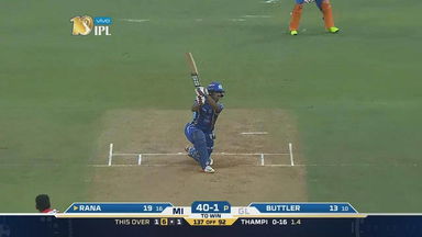 M16: MI vs GL  – Nitish Rana Six