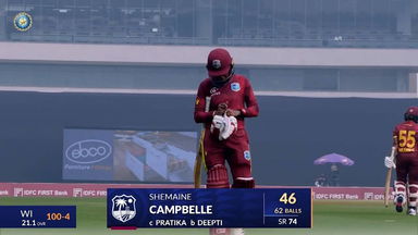 IND-W vs WI-W 2024, 3rd ODI: Shemaine Campbelle Wicket