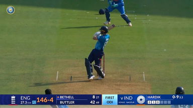 IND vs ENG 2025, 1st ODI: Jacob Bethell Six