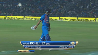 IND vs ENG 2017, 2nd T20I :  Virat Kohli Wicket