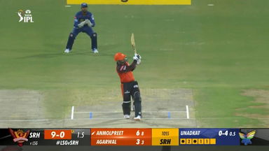 M10: LSG vs SRH –  Anmolpreet Singh Six
