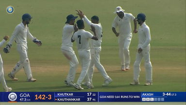 Ranji Trophy 2023/24, Railways vs Goa: Goa 2nd Innings Fall of Wickets