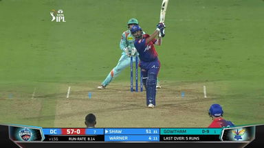 M15: LSG vs DC – Prithvi Shaw Six