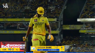 IPL 2025 M03: CSK vs MI - Shivam Dube Wicket