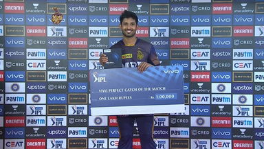 M54: KKR vs RR  – VIVO perfect catch of the match – Rahul Tripathi