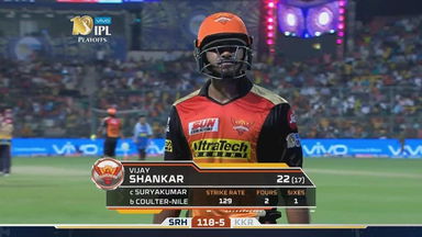 Eliminator: SRH vs KKR – Vijay Shankar Wicket