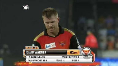 M34: SRH vs CSK – David Warner Wicket