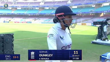 IND-W vs ENG-W 2023, 1st Test: Sophia Dunkley Wicket