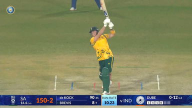 IND vs SA 2025, 2nd T20I: Dewald Brevis Six