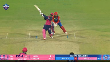 IPL 2025 M32: DC vs RR - Nitish Rana Six