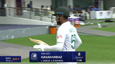 IND vs BAN 2024, 1ST Test: Mehidy Hasan Miraz Wicket