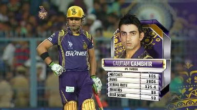 M1: KKR vs MI – Gautam Gambhir 50