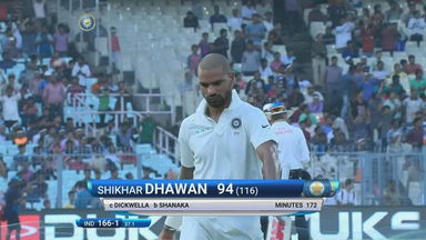 IND vs SL 2017, 1st Test Day 4: Shikhar Dhawan Wicket