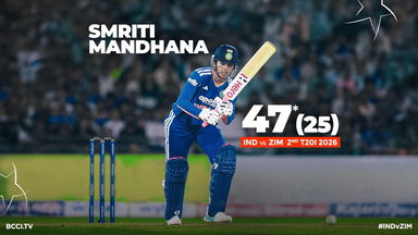 Smriti Mandhana leads the charge with 47*(25)