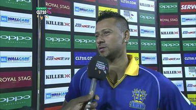 CLT20 2014 M5: KXIP vs BT  –   Interview – Rayad Emrit
