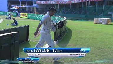 India VS NZ 2016, 1st Test day 4 - Ross Taylor Wicket