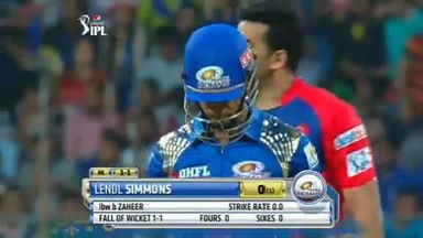 M39: MI vs DD – Lendl Simmons Wicket