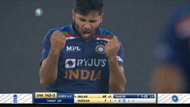 IND vs ENG 2021,5th T20I : Fall of Wickets