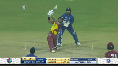 IND vs WI 2022, 1ST T20I: Nicholas Pooran Six