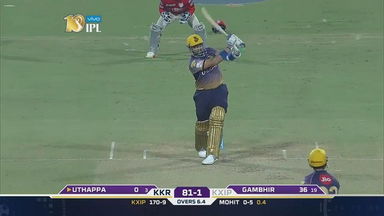 M11: KKR vs KXIP – Robin Uthappa Six