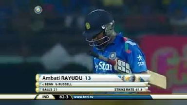 1ST ODI: IND vs WI – Ambati Rayudu Wicket