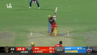 M50: DC vs RCB –   Faf Du Plessis  Six