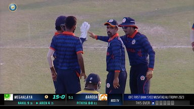 SMAT 2023, Baroda vs Meghalaya: Fall of Wickets