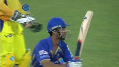 M10: RR vs CSK –  Ajinkya Rahane Wicket