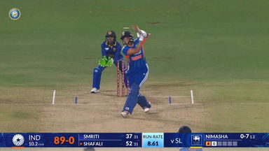IND-W vs SL-W 2025, 4th T20I: Shafali Verma Six