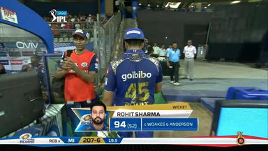 M14: MI vs RCB – Rohit Sharma Wicket