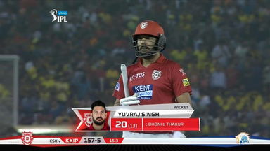 M12: KXIP vs CSK – Yuvraj Singh Wicket