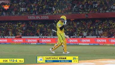 IPL 2026 M27: SRH vs CSK - Sarfaraz Khan Wicket