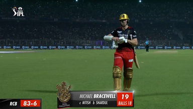 M09: KKR vs RCB – Michael Bracewell Wicket