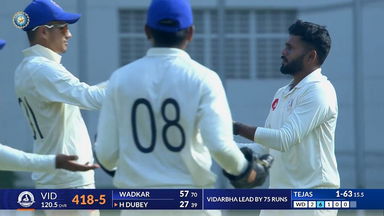 Ranji Trophy 2024/25, Vidarbha vs Gujarat: Vidarbha 1st Innings Fall of Wickets