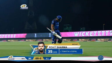 M20: MI vs RR – Rohit Sharma Wicket