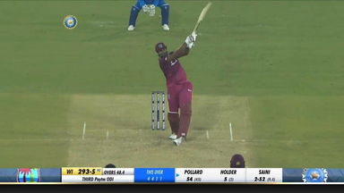 IND vs WI 2019, 3rd ODI: Kieron Pollard Six