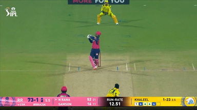 IPL 2025 M11: RR vs CSK - Nitish Rana Six