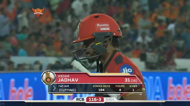 M1: SRH vs RCB – Kedar Jadhav Wicket