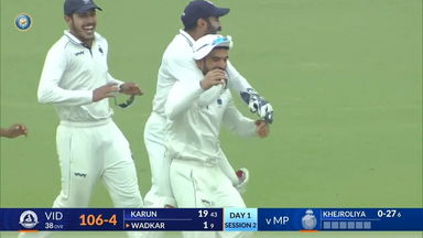 Ranji Trophy 2023/24, Vidarbha vs Madhya Pradesh, SF 1: Vidarbha 1st Innings Fall of Wickets