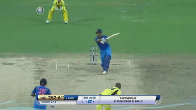 IND vs AUS 2017, 1st ODI: MS Dhoni Six