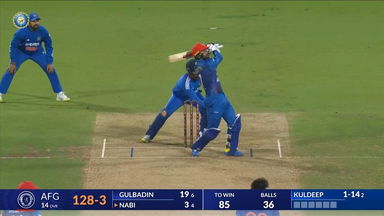 IND vs AFG 2024, 3RD T20I: Mohammad Nabi Six