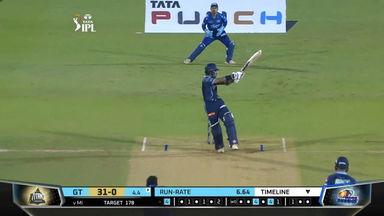 M51: GT vs MI – Wriddhiman Saha Six