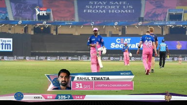 M54: KKR vs RR – Rahul Tewatia Wicket